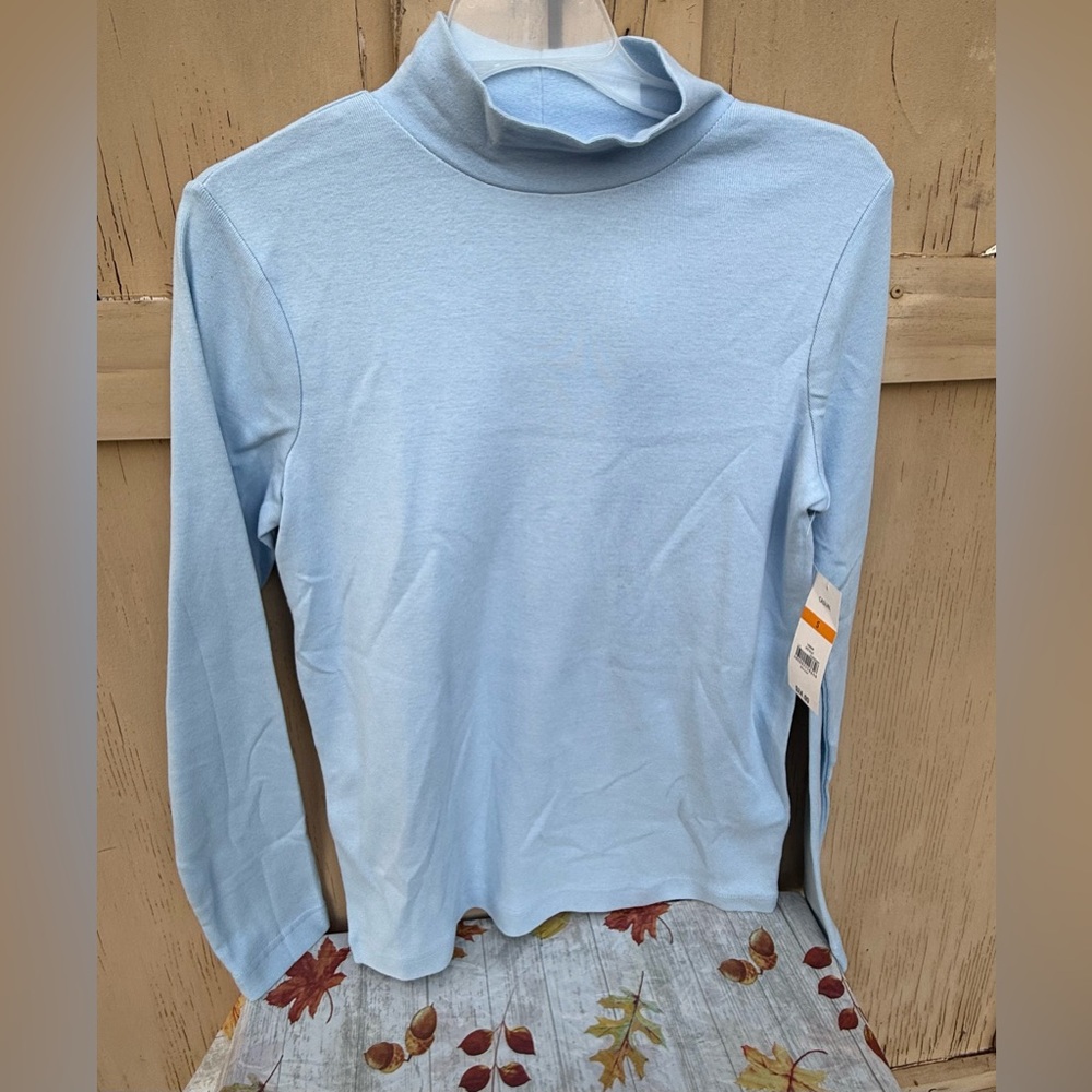 Kim Rogers Sky Blue Long Sleeve Turtleneck